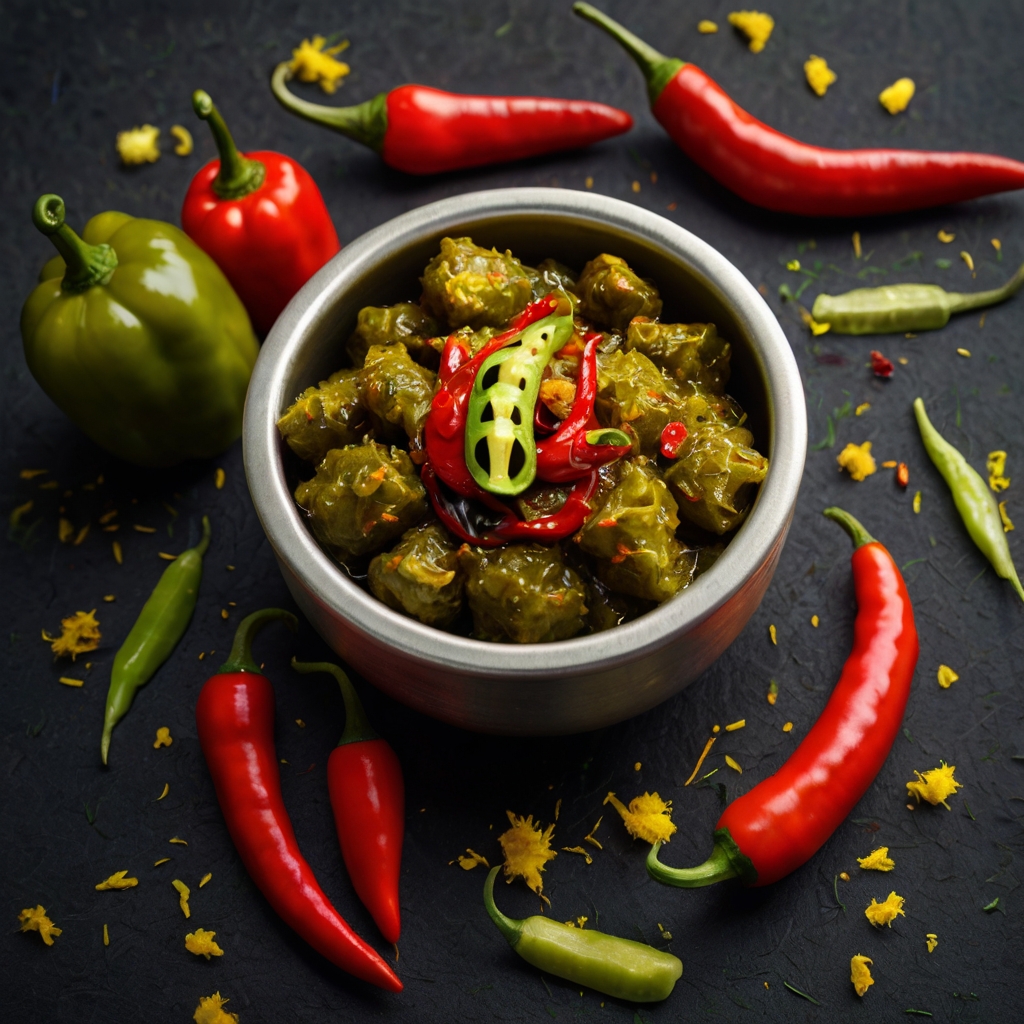 Green Chilli pickle (Mirchi ka aachar